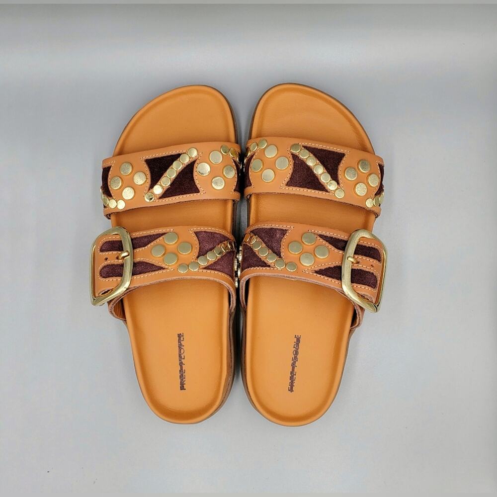 Free People Revelry Studded Platform "Vachetta" Sandal Size 7